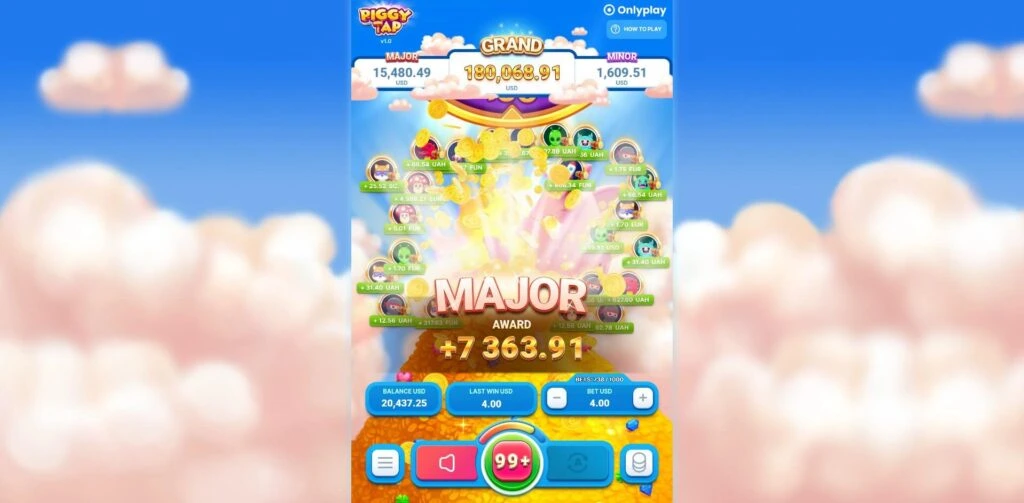 Gana en el juego Piggy Tap